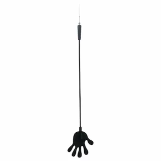 Rimba – Jezdecký bičík ze silikonu ve tvaru ruky – 40 cm (černý)