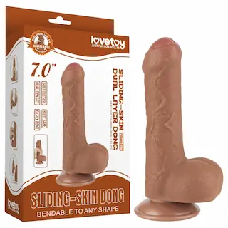 Lovetoy – dildo s varlaty – realistický dvouvrstvý – 18,3 cm – tělový