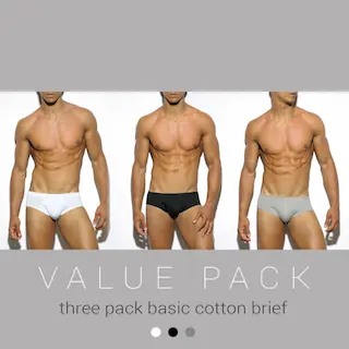 Slipy ES Collection UN184P Basic Cotton Brief 3 ks