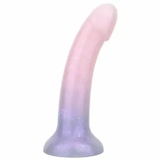 EasyToys Mermaid – třpytivý dildo – 19 cm (růžový)