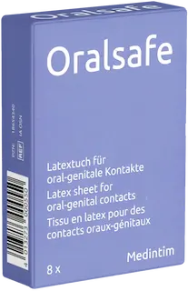 Oral Safe Single: Neutral, 8 latex-sheets