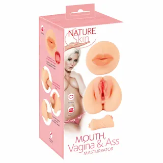 Nature Skin – masturbátor vagíny a úst (přírodní)