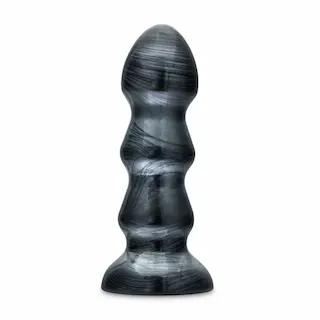 Blush Jet Black Jack Carbon Metallic Black, metalický anální kolík s přísavkou 17,7 x 3,6–5,2 cm