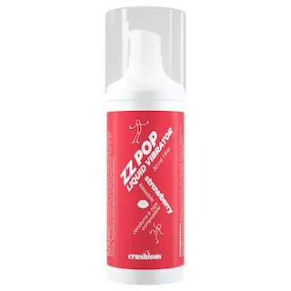 Crushious ZZ Pop – líbatelný tekutý vibrátor jahoda (30 ml)