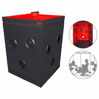 Secretdome – BDSM sex kabina s otvory (černá)