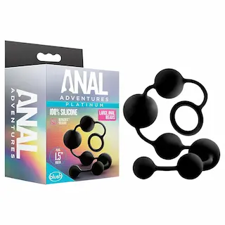 Anal Adventures – anální dildo s perlami – černé
