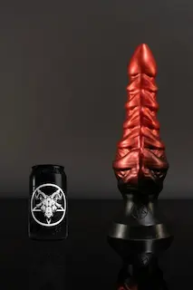 Twisted Beast Jinn Demon Blood (Ombre) Large, prémiové silikonové dildo s Vac-U-Lock přísavkou 30,5 x 4,5–8,4 cm