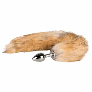 EasyToys Fox NO1 – kovový anální kolík s liščím ocáskem (stříbrno-červený)