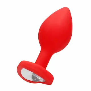 Anální kolík s diamantovým srdcem – Regular red