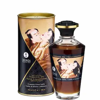 Shunga afrodiziakální hřejivý slíbatelný olej – Love Latte (100 ml)