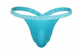 Pánská tanga Sukrew Scuba Blue Bubble Thong S, modrá pánská tanga