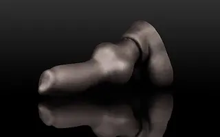 Weredog Rutt Jet Extra Large, prémiové černé silikonové dildo 33 x 5,2–10,4 cm