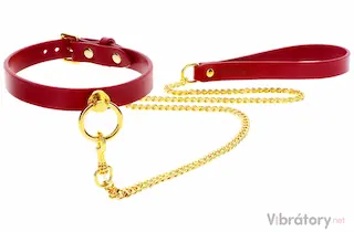 Taboom Bondage in Luxury O-Ring Collar and Chain Leash
