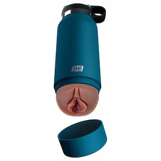 PDX – Fuck Flask Private Pleaser – umělá vagína v lahvi (modro‑hnědá)