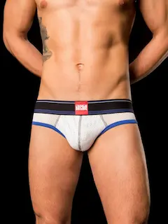Jocksy Barcode Berlin Backless Brief Bond Street bílo-modro-černé XL, pánské jocksy