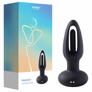 Honey Play Box Snuggy – anální vibrátor s jazýčkem – černý