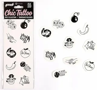 Chic Tattoo SET of 10 TEMPORARY TATTOOS – SPICY COLLECTION