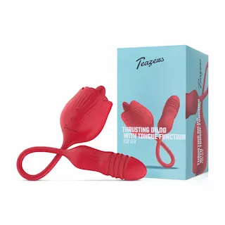 TEAZERS Rose Vibrátor s přirážecím dildem