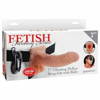 7″ Vibrating Hollow Strap-on