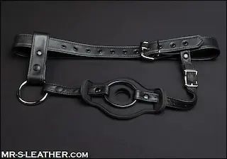 Postroj Mr. S Leather Puppy Tail Holster S/M, kožený postroj pro anální kolíky s ocasem