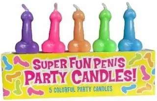 Barevné svíčky na dort Party Penises (5 ks)