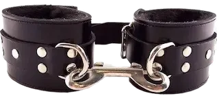 ROUGE Leather Wrist Cuffs With Faux Fur Lining Black on Black