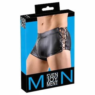 Svenjoyment – pánské boxerky s bočním šněrováním – matné černé