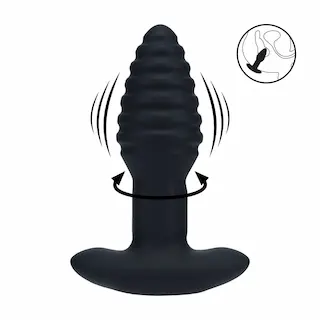Levelz Vibrating & Rotating Ribbed Anal Plug, vibrační a rotační anální kolík 12,2 x 3,9 cm
