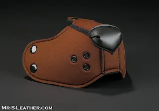 Mr. S Leather Neoprene K9 Muzzle Brown, neoprenový čumák pro puppy play