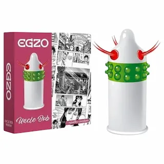 Egzo Uncle Bob – stimulační kondom s výstupky a tykadly – 1 ks