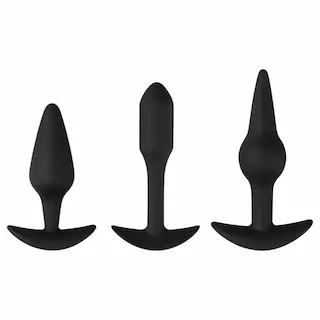 EasyToys Pleasure kit – různorodá sada análních kolíků (černá)