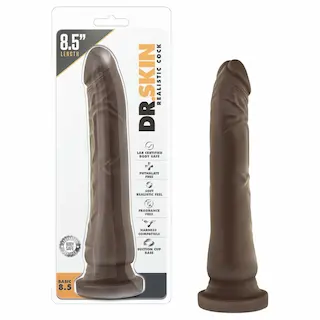 Dr. Skin 8,5 – realistické dildo s přísavkou (hnědé, 20,5 cm)