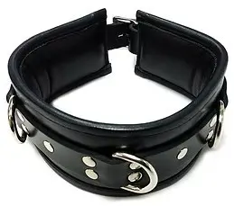 ROUGE Leather 3 D-Ring Padded Collar Black