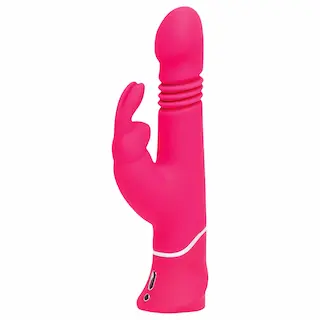 Happyrabbit – vibrátor s pohybem a klitorálním ramenem – dobíjecí, růžový