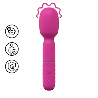 Shots Loveline Mini Wand Vibrator Pink, malá vibrační masážní hlavice