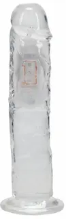 RealRock by Shots LED Vibrating Straight Cock – 8 / 20 cm – Transparent