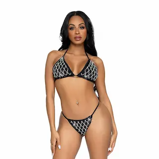 Bikini set Leg Avenue Domino black L