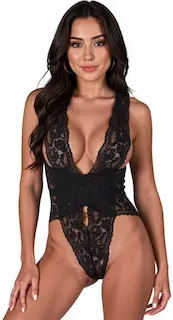 Krajkové body Lace Divine Black, XL