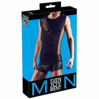 Svenjoyment – jednostranně šněrovací pánský top (černý)