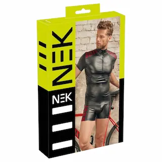 NEK – pánská bunda na zip s červenými vložkami – černá