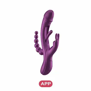 Honey Play Box Trilux Finger Rabbit Vibrator with Anal Beads, Fialový