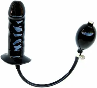 Mister B Inflatable Solid Plug S, černý nafukovací anální kolík s pevným jádrem 14 x 3,5 cm