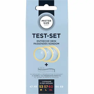 Mister Size Test-Set – zkušební sada kondomů s měřicí páskou (3 ks)