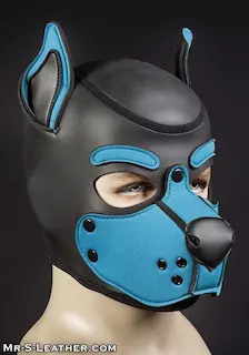 Psí maska Mr. S Leather Neoprene K9 Hood modrá (Aqua)