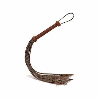Bič jezdecký Liebe Seele Equestrian Leather Cat O‘ Nine Tails Flogger hnědý