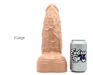 Erotixxx Toys Big Veiny Pale Flesh 75% XL, prémiové silikonové dildo s Vac-U-Lock 30,5 x 6–8,8 cm
