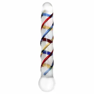 Rimba Rachella – dvojitý skleněný dildo – průhledný/barevný