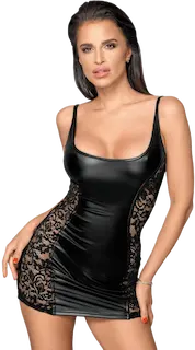 Černé šaty Noir Power Wet Look, S