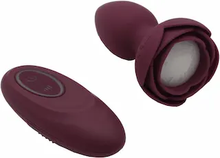 Svítící anální kolík s dotykovým tlačítkem Rose Flash (9,5 cm)