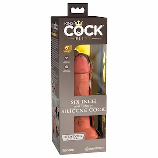 King Cock Elite 6 – realistické dildo s přísavkou – tmavé – 15 cm